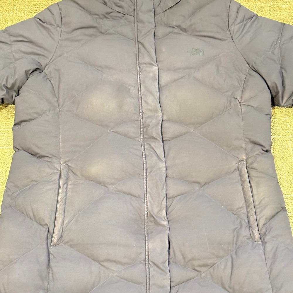 The North Face Metropolis Down Parka Navy Blue Diamond Quilted Puffer Jacket XL - Picture 2 of 11
